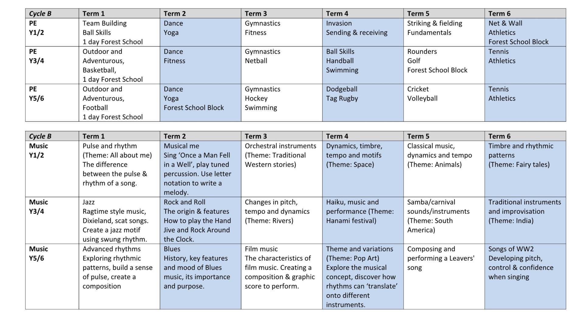 Whole School Plan Cycle B4