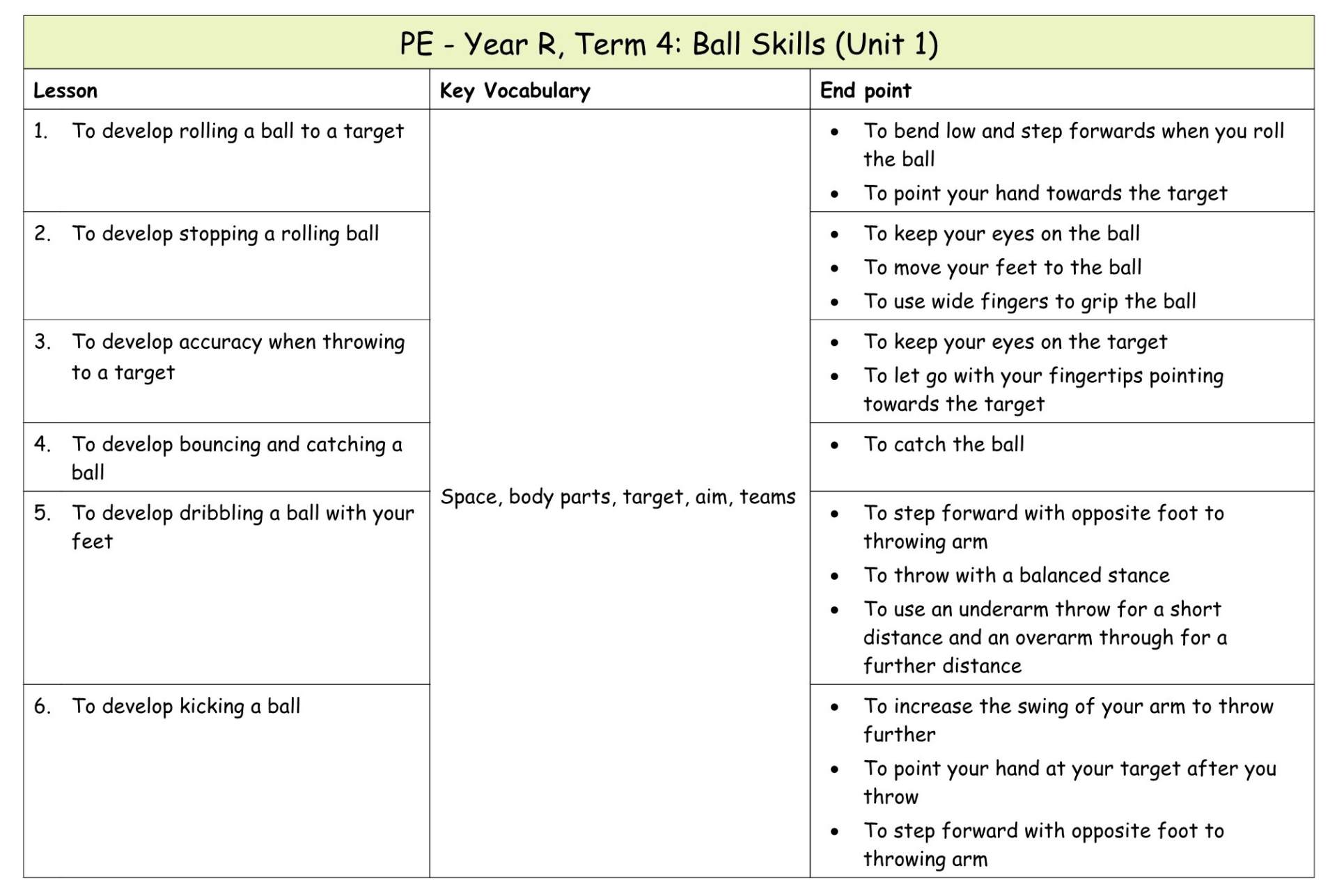 Yr R Medium term plan 9