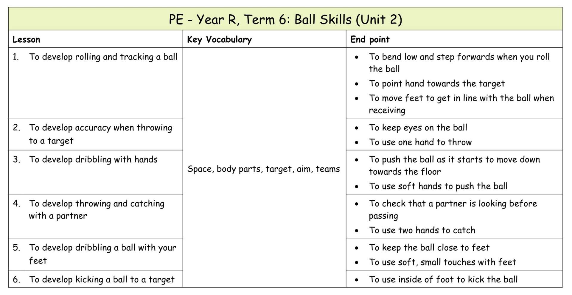 Yr R Medium term plan 12