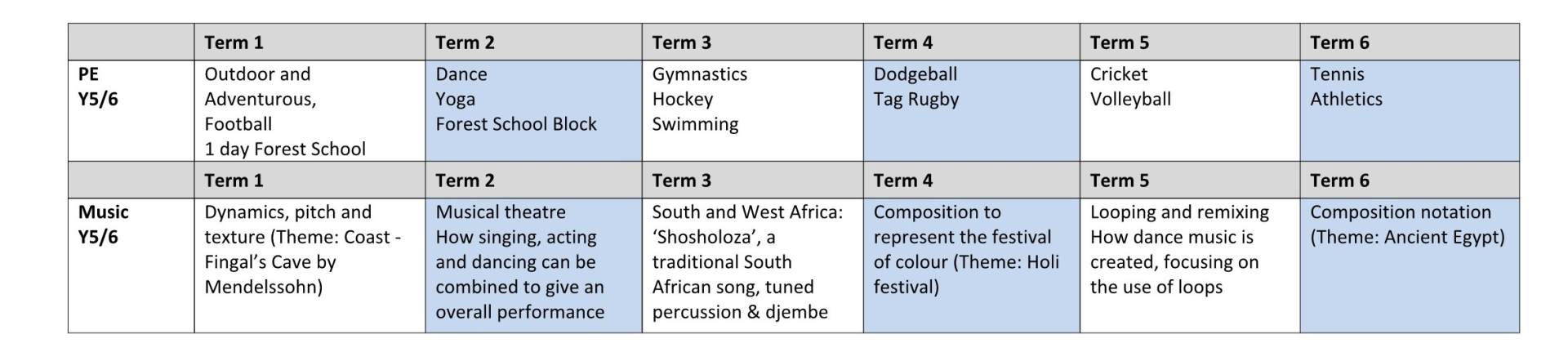 Y5 Curriculum Long Term Plan 2